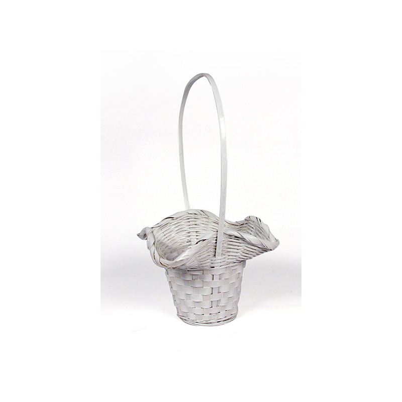 sz&ouml;gletes bambusz florentin kos&aacute;r feh&eacute;r 20x18x12,5/35cm