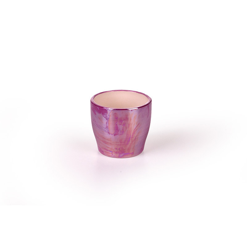 gyöngyházmintás öblös kerámia kaspó lila 7x6,5cm