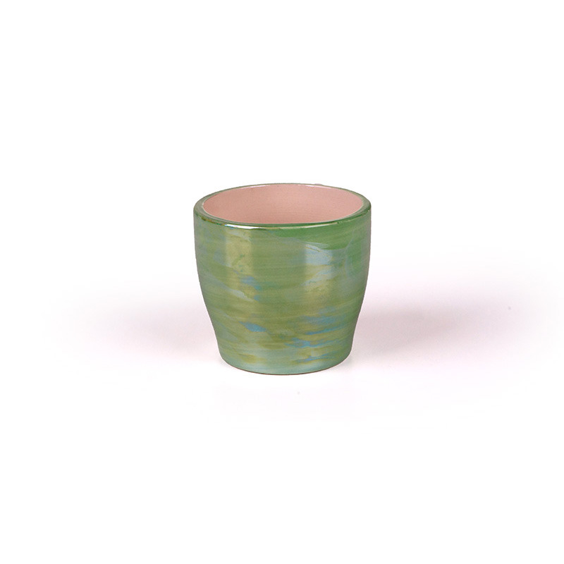 gyöngyházmintás öblös kerámia kaspó zöld 7x6,5cm