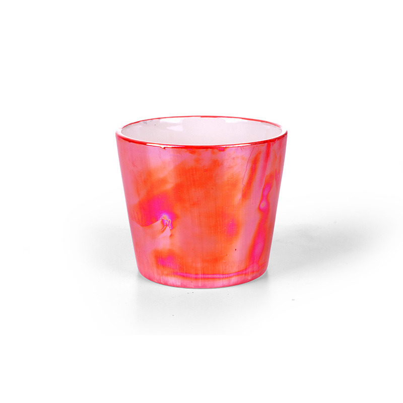 gyöngyházmintás kerámia kaspó piros 11,5x10cm