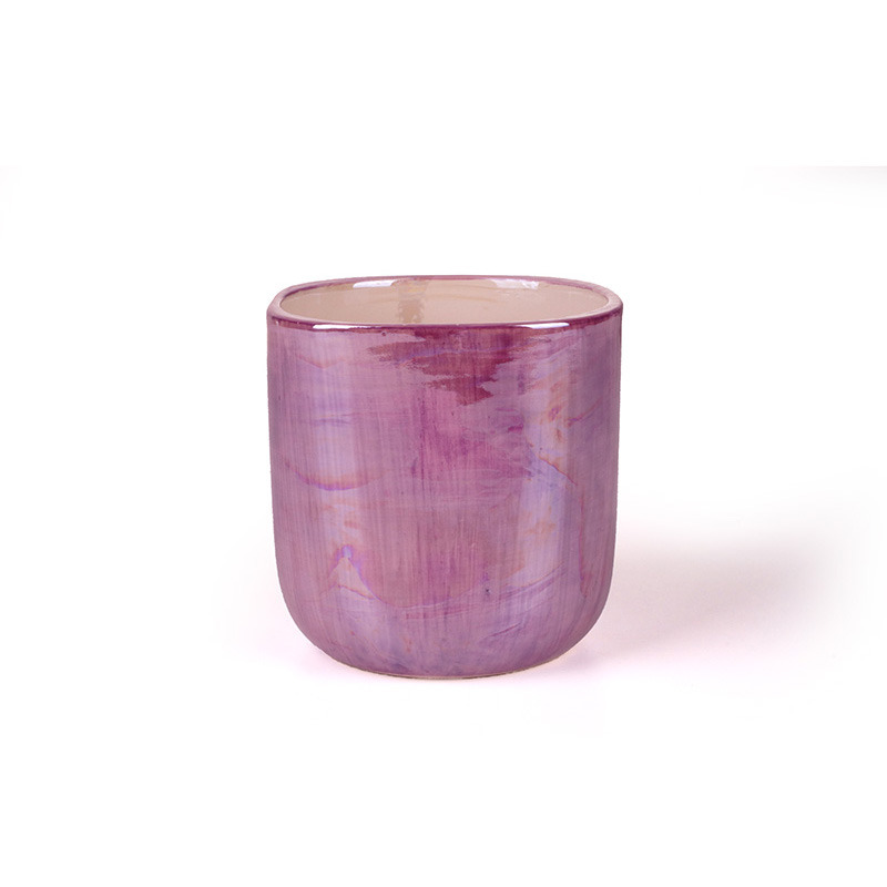 sz&ouml;gletes gy&ouml;ngyh&aacute;zmint&aacute;s ker&aacute;mia kasp&oacute; lila 12x12x12,5cm