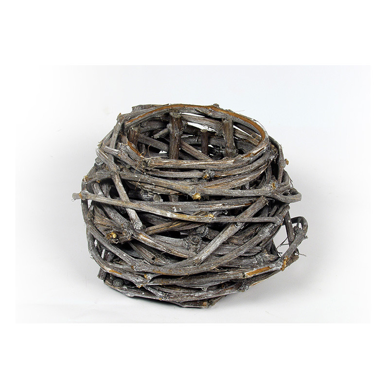 vastag szőlővessző gömb szürke 24/17x18cm