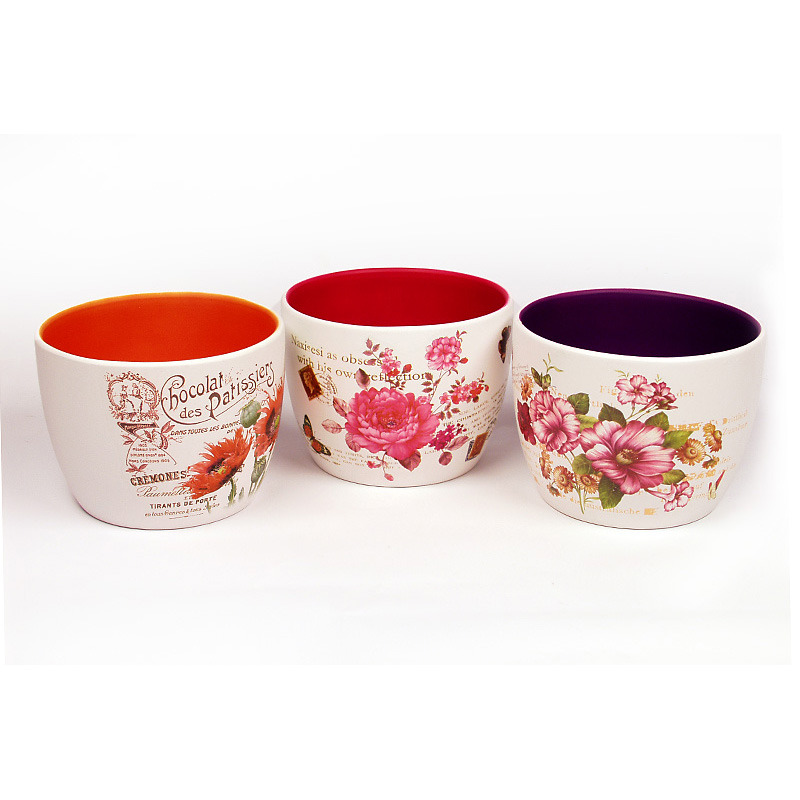 virágmintás kerámia kaspó mix 10x10cm