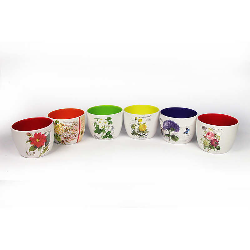 virágmintás kerámia kaspó mix 10x10cm