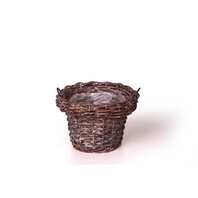 vastagperemes has&iacute;tott vessző kasp&oacute; antikolt barna 15x11cm