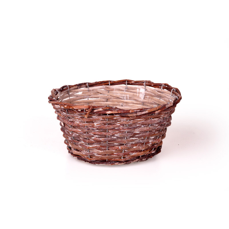 ov&aacute;lis has&iacute;tott vessző t&aacute;l antikolt barna 22x17x10,5cm