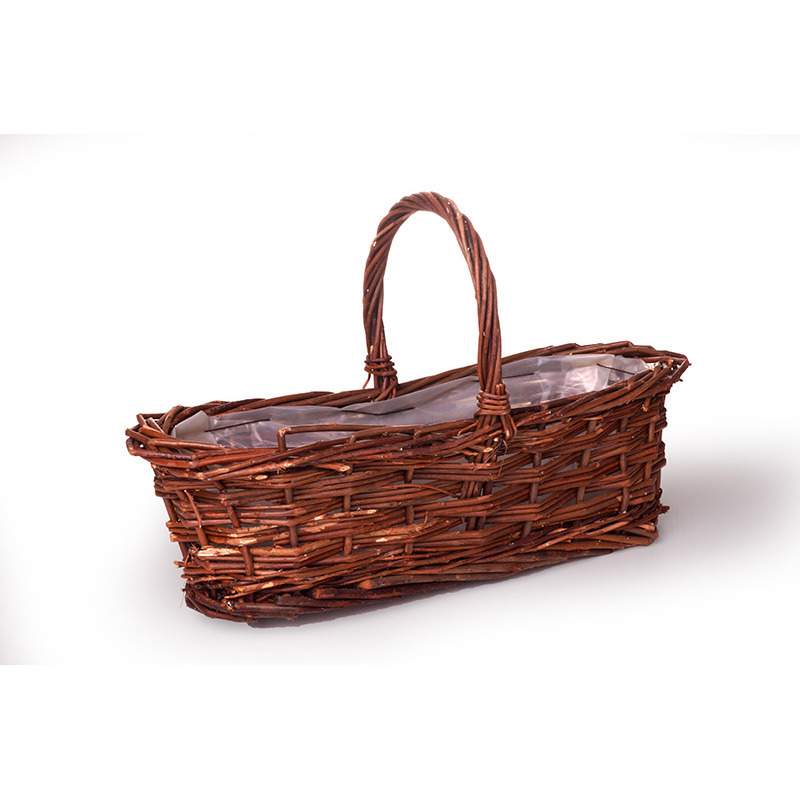 ov&aacute;lis nat&uacute;r vessző t&aacute;l f&uuml;llel barna 42x16x11/25cm