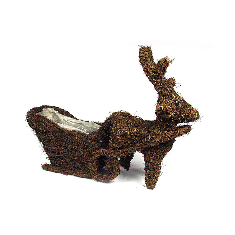 szálim szarvas szánnal barna 48x12x35cm