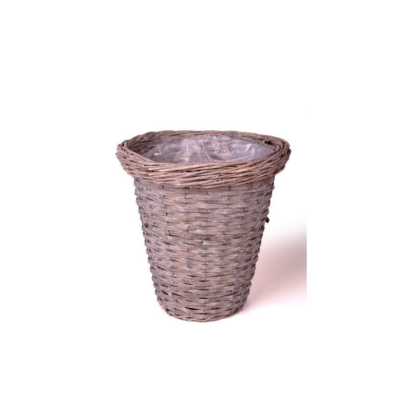 vastagperemes hasított fa magasított kaspó szürke 35x35cm