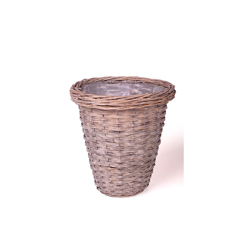 vastagperemes hasított fa magasított kaspó szürke 29x30cm