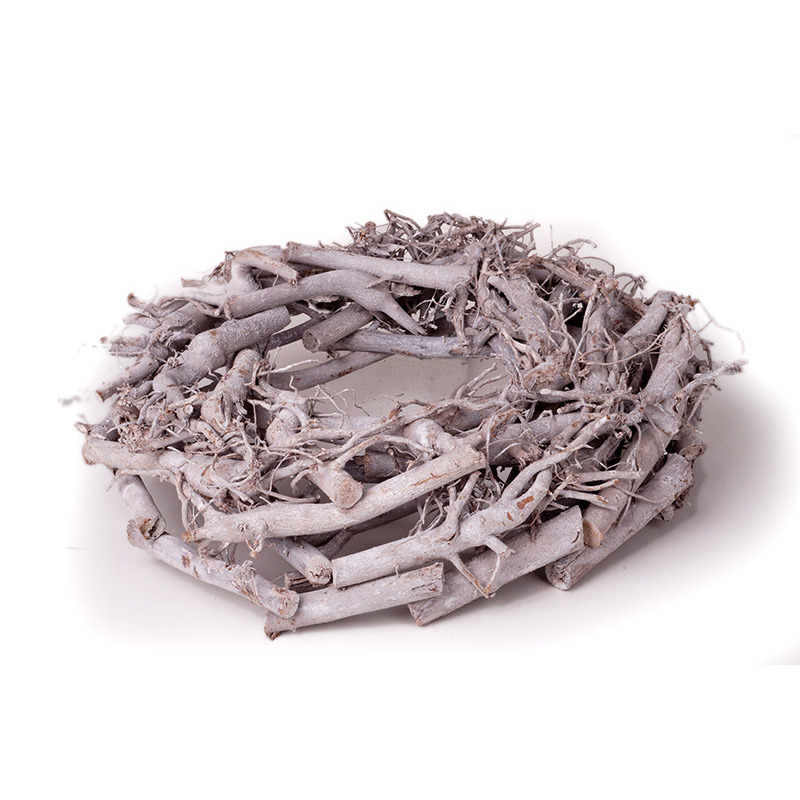 aprított fa és gyökér koszorú alap szürke 40x10cm