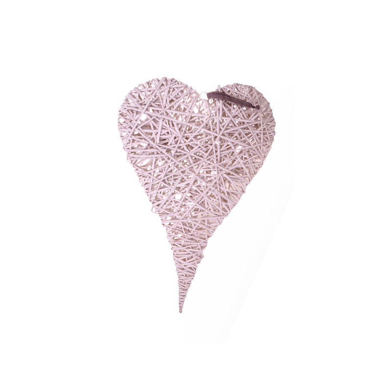 hasított vessző szív fehér 100x60cm