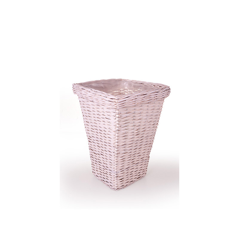 szögletes vastagperemes magasított kaspó szürke 36x36x 50cm