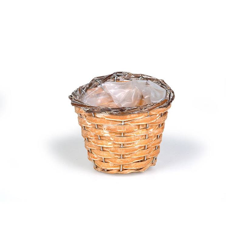 has&iacute;tott fa kasp&oacute; nat&uacute;r vessző peremmel antikolt narancs 11,5x9cm