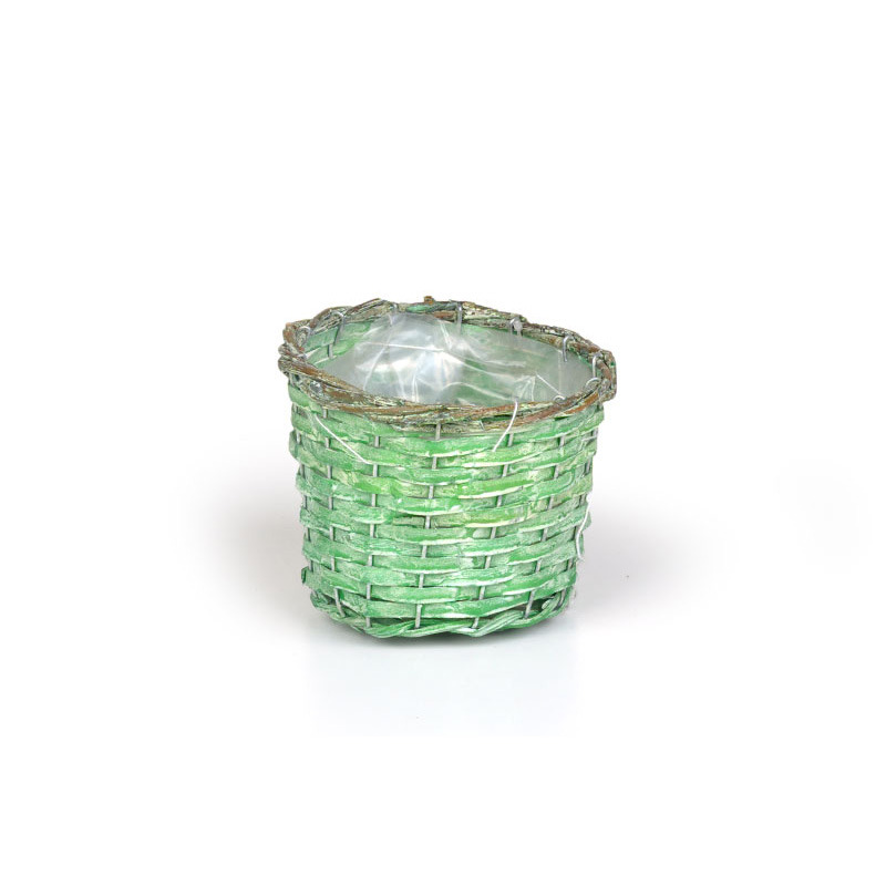 has&iacute;tott fa kasp&oacute; nat&uacute;r vessző peremmel antikolt z&ouml;ld 14,5x12cm