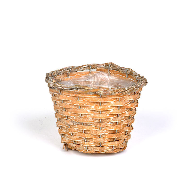 has&iacute;tott fa kasp&oacute; nat&uacute;r vessző peremmel antikolt narancs 14,5x12cm