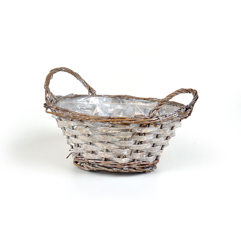 has&iacute;tott fa &eacute;s nat&uacute;r vessző t&aacute;l k&eacute;t f&uuml;llel antikolt barna 21x9cm