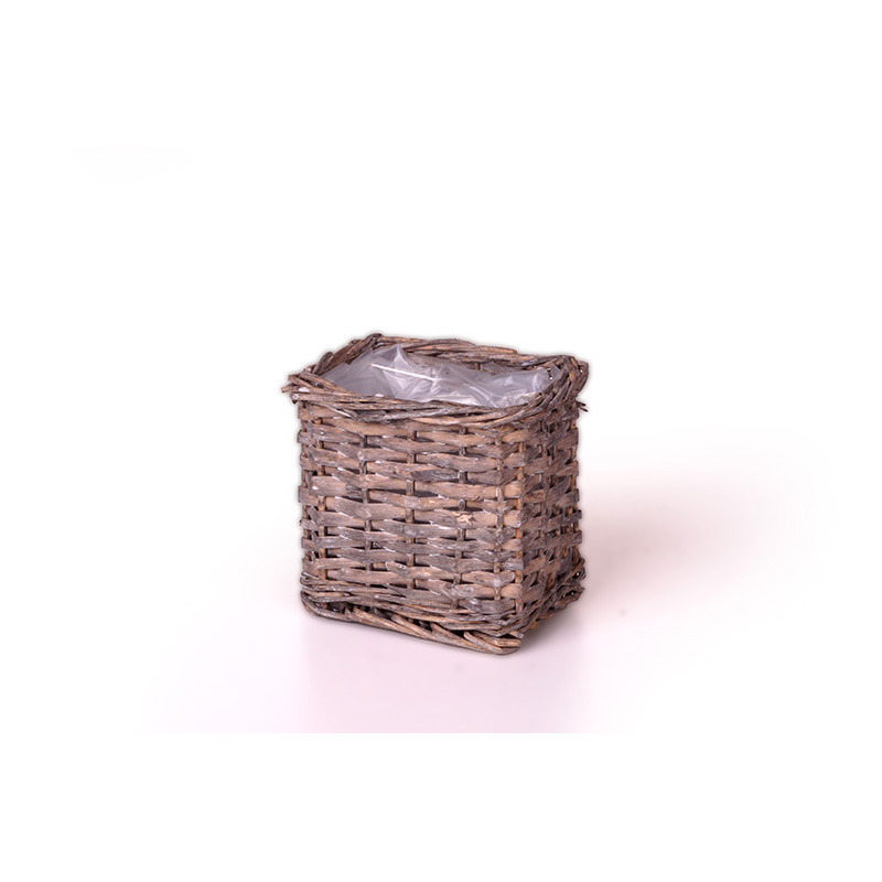 szögletes hasított vessző kaspó szürke 10x8x9,5cm