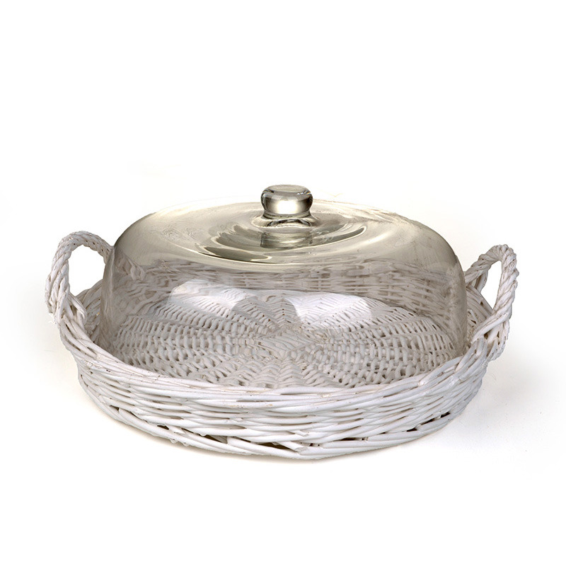 vessző t&aacute;l &uuml;veg fedővel feh&eacute;r 38x15cm