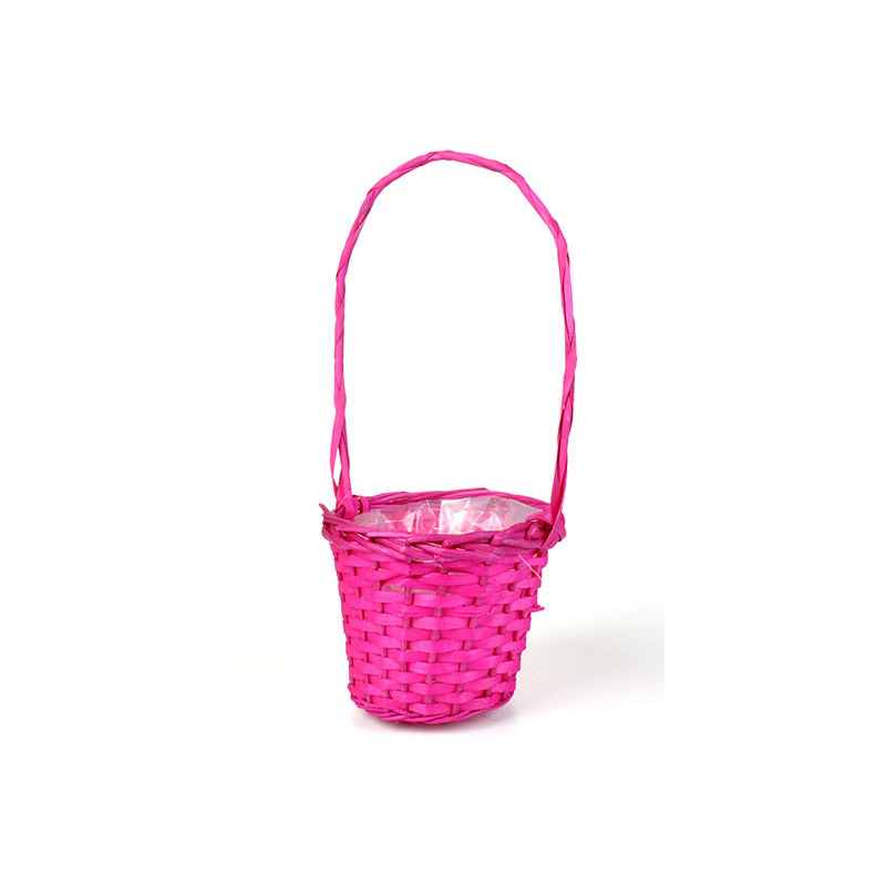 hasított fa füles kosár pink 19x16/43cm