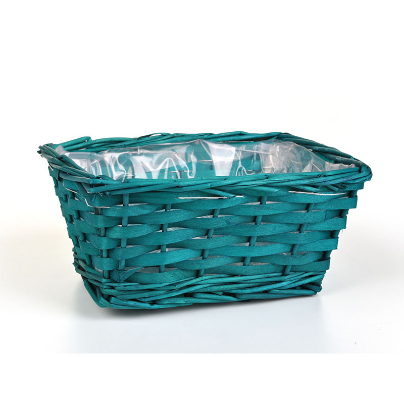 szögletes hasított fa tál zöld 20x16,5x9,5cm