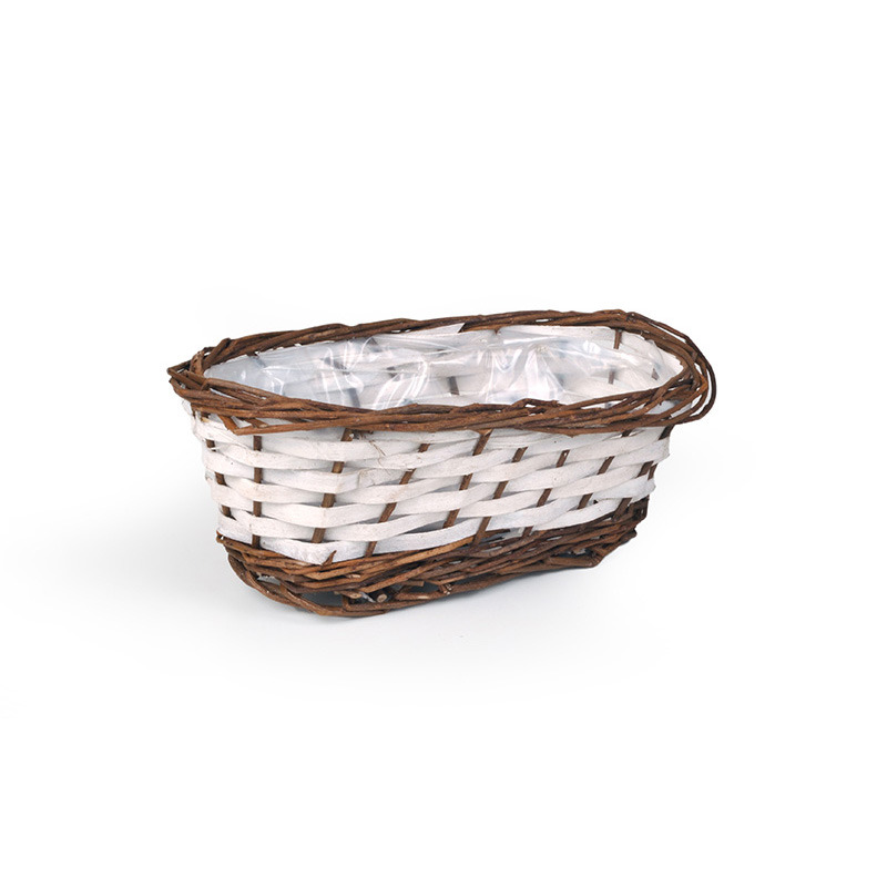 ov&aacute;lis has&iacute;tott fa t&aacute;l barna-feh&eacute;r 29x14,5x9,5cm