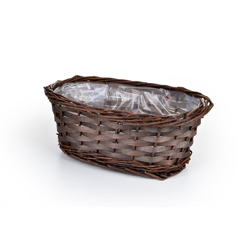 ovális hasított fa tál barna 25x17x10cm