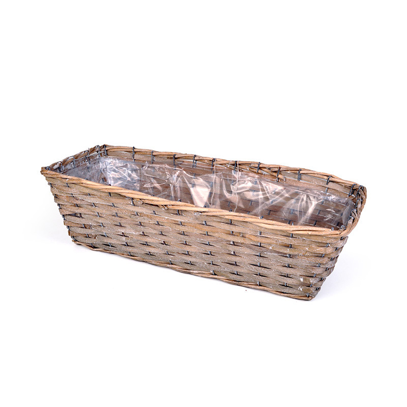 szögletes hasított fa balkonláda 53,5x23,5x15cm