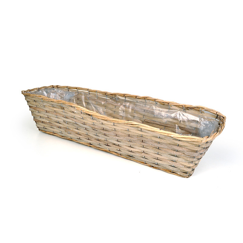 szögletes hasított fa balkonláda 82x26x19cm