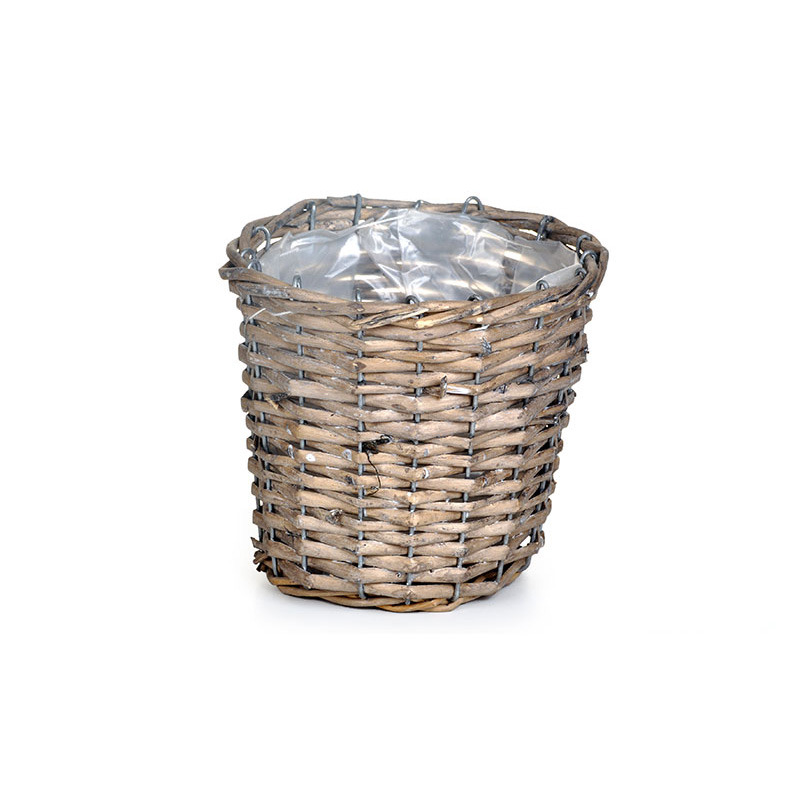 hasított vessző kaspó szürke 16x15cm