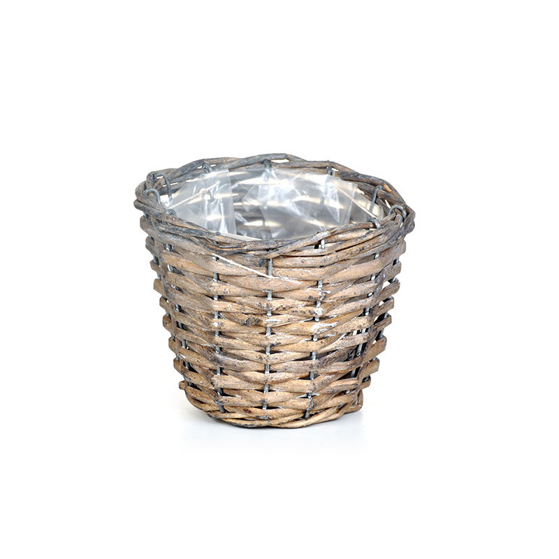 hasított vessző kaspó szürke 12x10,5cm