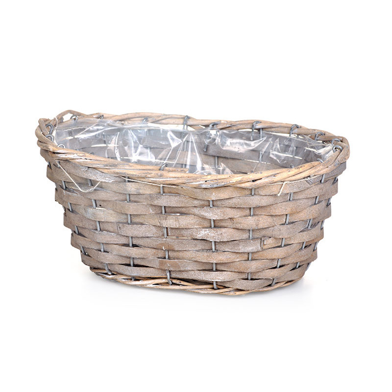 ovális hasított fa tál szürke 27,5x18,5x11,5cm