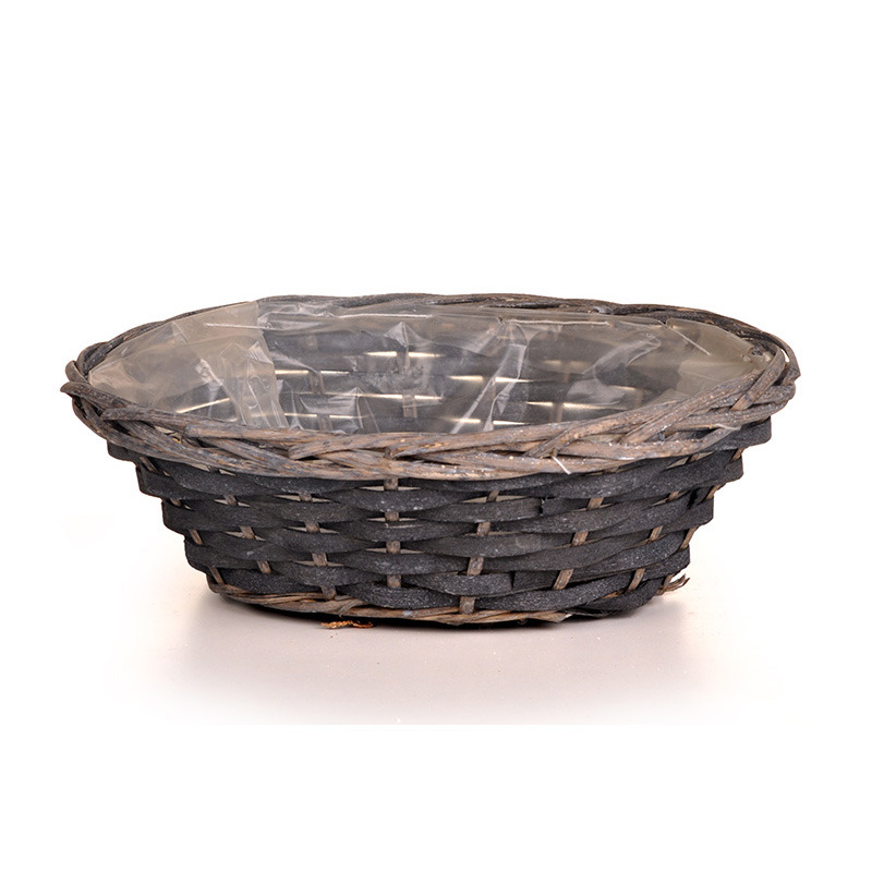 ovális hasított fa tál szürke 27,5x23x9cm