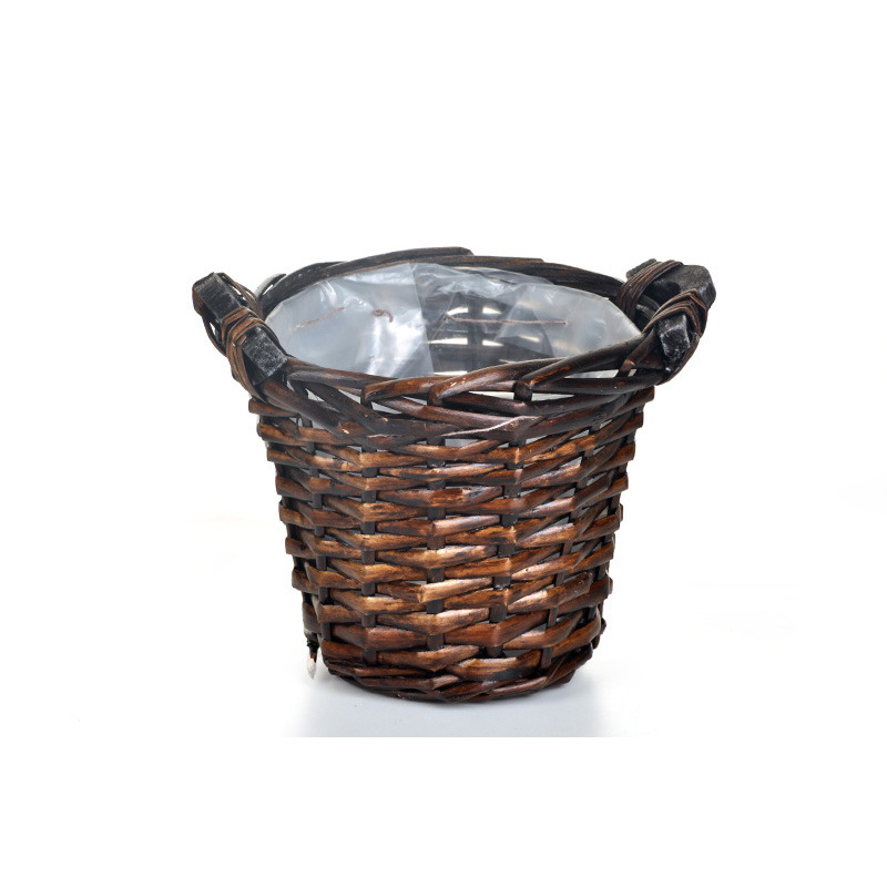 has&iacute;tott vessző kasp&oacute; k&eacute;t fa f&uuml;llel masnis csillaggal s&ouml;t&eacute;tbarna 16,5x14/16cm