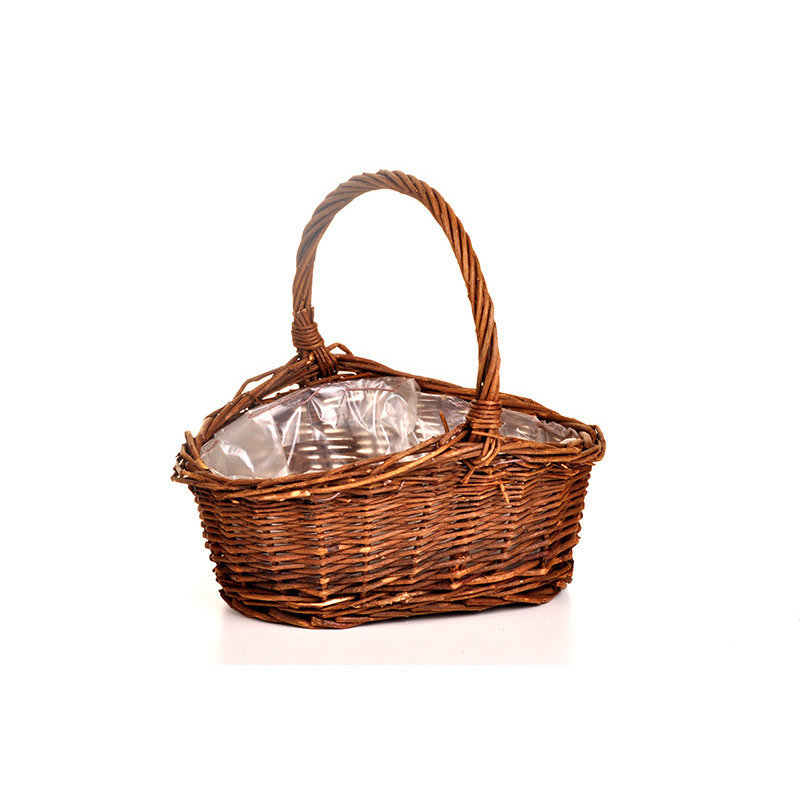 ov&aacute;lis nat&uacute;r vessző f&uuml;les kos&aacute;r barna 23x19x9/12/25cm