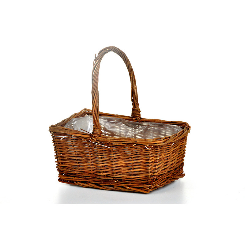 sz&ouml;gletes nat&uacute;r vessző f&uuml;les kos&aacute;r barna 24x16x10/25cm