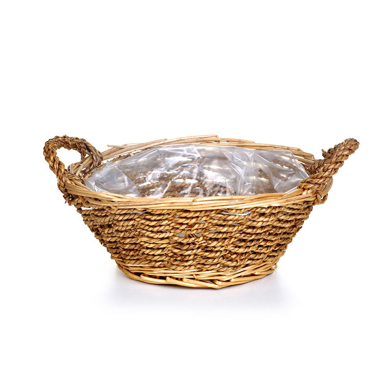 csavart hántolt vessző tál két füllel natúr 20x8/12,5cm