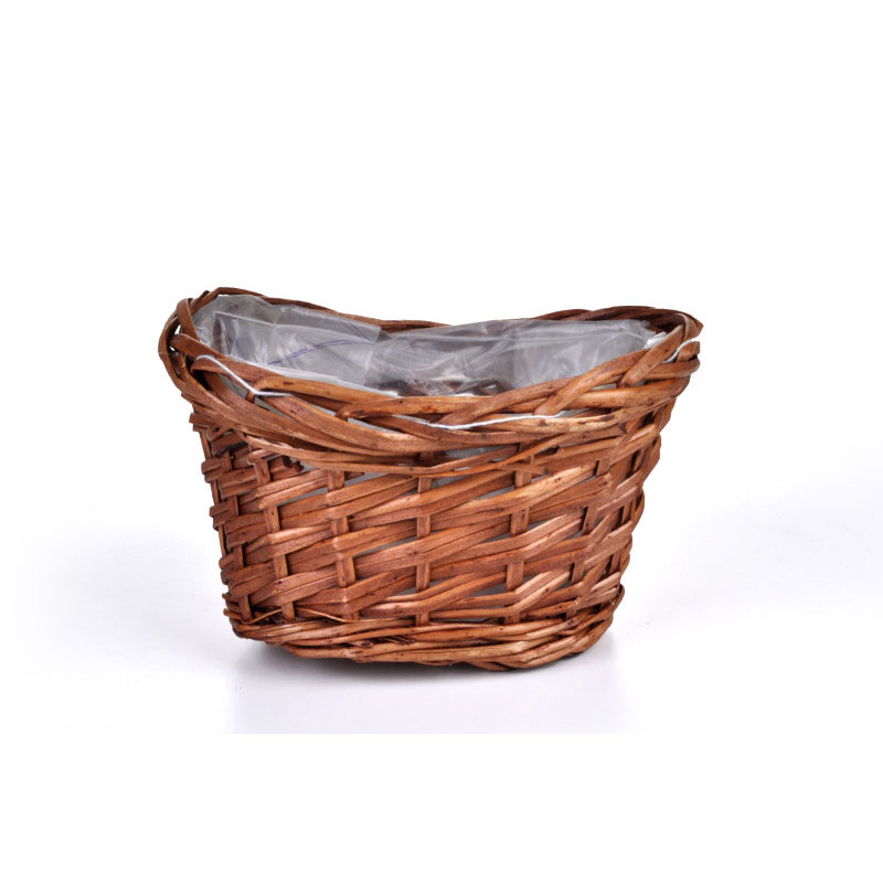 ov&aacute;lis has&iacute;tott fa-, &eacute;s vessző magas&iacute;tott t&aacute;l barna 20x15x12cm