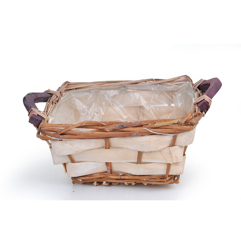 sz&ouml;gletes has&iacute;tott fa-, &eacute;s vessző t&aacute;l 2 f&uuml;llel nat&uacute;r-antikolt barna m&aacute;lyva 22x22x12/14cm