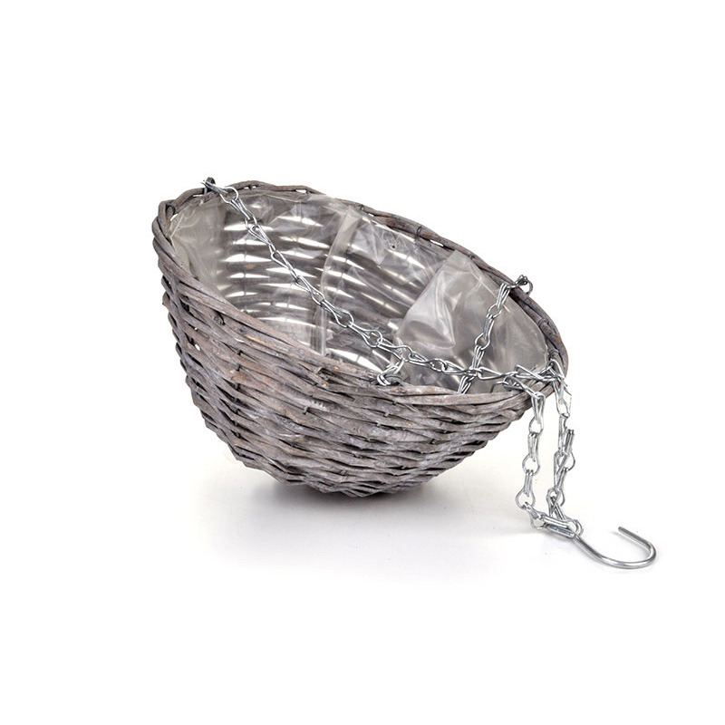 hasított vessző függőkaspó szürke 30x17/55cm