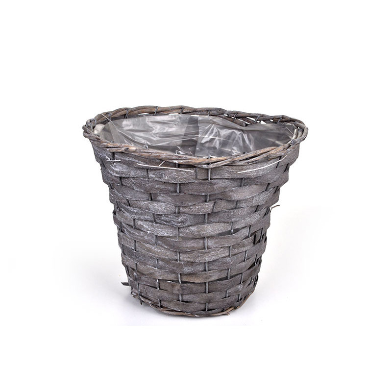 hasított fa magasított kaspó szürke 26,5x22cm