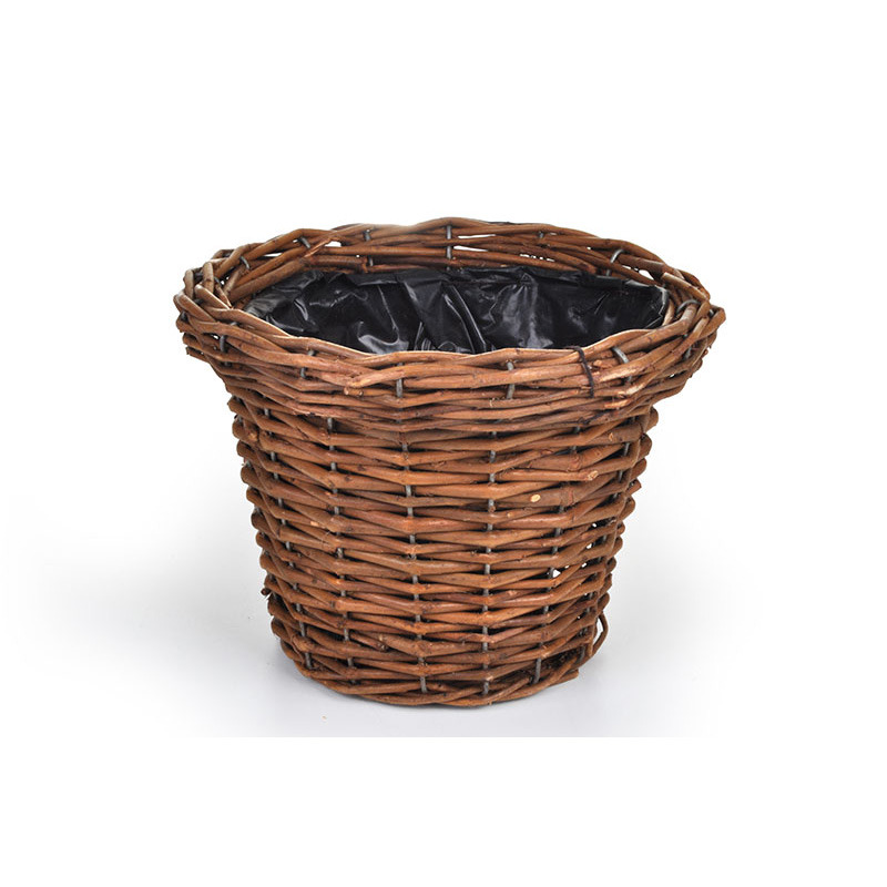 vastagperemes vessző kaspó barna 21x16cm