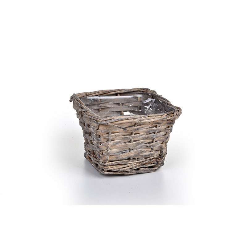 szögletes hasított vessző mini tál szürke 10x10x7cm