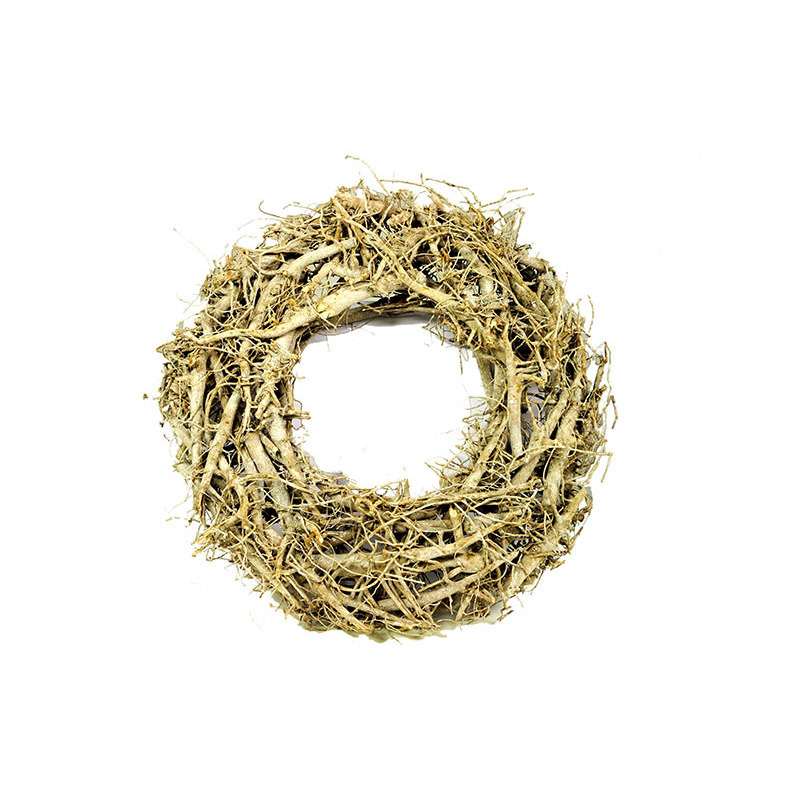 aprított fa koszorú vesszővel szürke 50x10cm