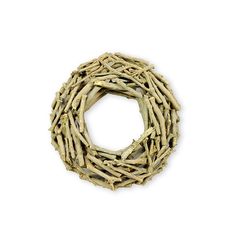 apr&iacute;tott fa koszor&uacute; sz&uuml;rke 40x 10cm