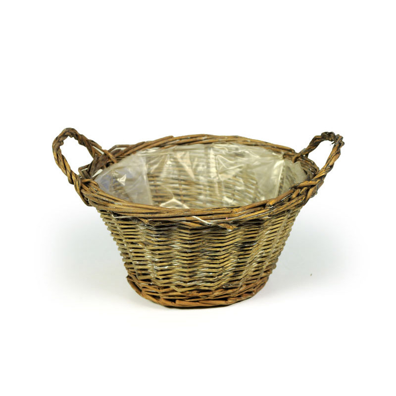 vessző tál két füllel szürke 19x10/15cm