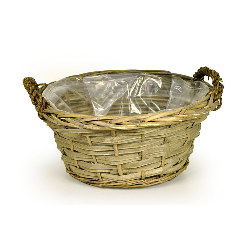 hasított fa tál két füllel szürke 27x13/15cm