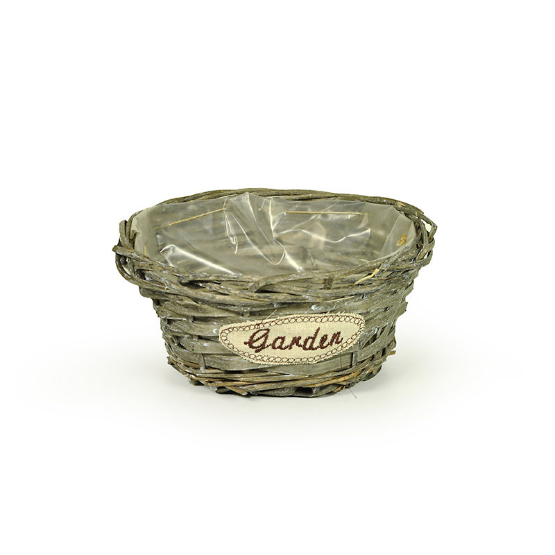 has&iacute;tott fa t&aacute;l garden felirattal sz&uuml;rke 20x6cm