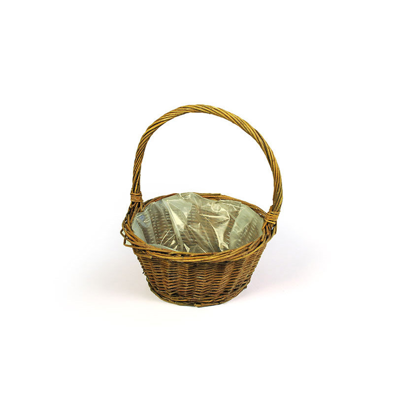 natúr vessző füles kosár barna 25x12/30cm