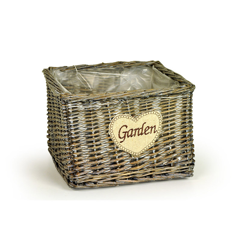 sz&ouml;gletes vessző t&aacute;l garden felirattal sz&uuml;rke 20x20x14,5cm